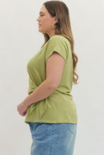 Load image into Gallery viewer, Entro Matcha Tie Front Top
