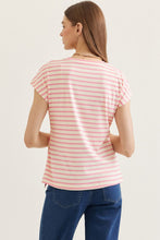 Load image into Gallery viewer, Entro Pink Stripe Tie Front Top
