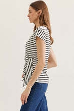 Load image into Gallery viewer, Entro B+W Stripe Side Tie Top
