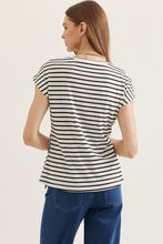 Load image into Gallery viewer, Entro B+W Stripe Side Tie Top
