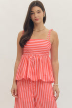 Load image into Gallery viewer, Entro Pink Stripe Tie Tank
