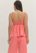Load image into Gallery viewer, Entro Pink Stripe Tie Tank
