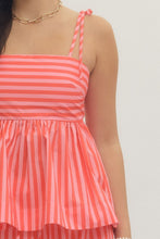 Load image into Gallery viewer, Entro Pink Stripe Tie Tank
