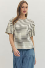 Load image into Gallery viewer, Entro B+W Stripe Side Slit Top
