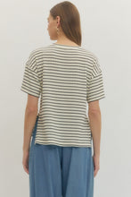Load image into Gallery viewer, Entro B+W Stripe Side Slit Top
