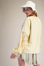 Load image into Gallery viewer, Easel Yellow Crochet Sweatshirt
