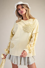 Load image into Gallery viewer, Easel Yellow Crochet Sweatshirt
