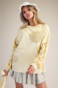 Easel Yellow Crochet Sweatshirt – Adorn Boutique MI