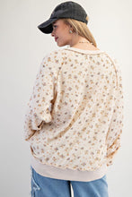 Load image into Gallery viewer, Easel Oatmeal Floral Waffle Pullover
