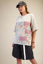 Load image into Gallery viewer, Easel Oatmeal Patchwork Tee
