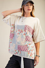 Load image into Gallery viewer, Easel Oatmeal Patchwork Tee
