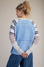 Load image into Gallery viewer, Blue Mixed Stripe Top
