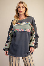 Load image into Gallery viewer, Ash Navy Floral Panel Pullover
