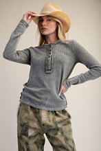 Load image into Gallery viewer, Ash Washed Textured Henley
