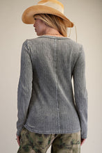 Load image into Gallery viewer, Ash Washed Textured Henley
