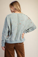 Load image into Gallery viewer, Blue Faux Cross Sitch Pullover
