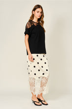 Load image into Gallery viewer, Aaron + Amber Black Lace Panel Tee

