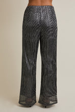 Load image into Gallery viewer, Black + Silver Metallic Pants
