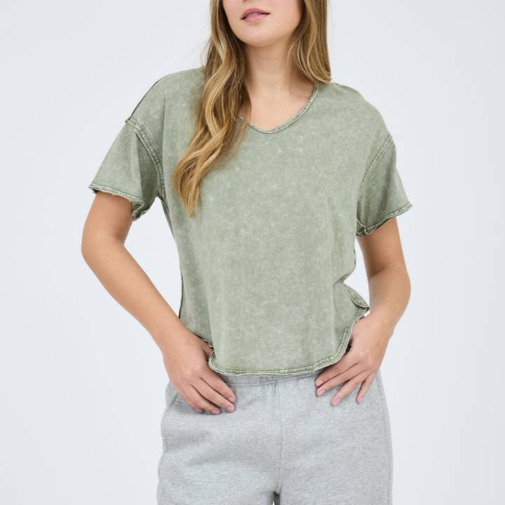 Sage V-Neck Tee