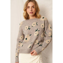 Load image into Gallery viewer, Grey Floral Sweater
