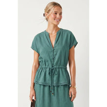 Load image into Gallery viewer, Slate Green Linen Tied Top
