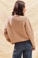 Load image into Gallery viewer, Taupe Plaid Ribbon Sweater
