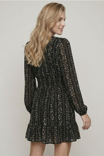 Load image into Gallery viewer, Black Floral Smock Mini Dress

