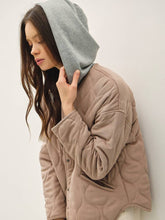 Load image into Gallery viewer, Mocha Quilted Hoodie Jacket
