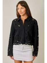 Load image into Gallery viewer, Mystree Black Eyelet Jacket
