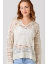 Load image into Gallery viewer, Ivory Crochet Hoodie

