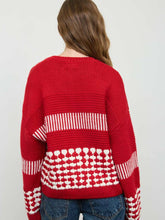 Load image into Gallery viewer, Red + White Patterned Cardigan
