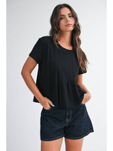 Load image into Gallery viewer, Black Pleated Tee
