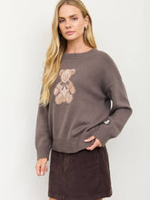 Load image into Gallery viewer, Charcoal Teddy Bear Sweater
