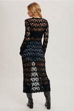 Load image into Gallery viewer, Black Crochet Maxi Cardigan
