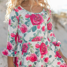 Load image into Gallery viewer, Burgundy Floral Ruffle Dress - Kids
