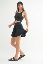 Load image into Gallery viewer, Black Pleated Crossover Skirt
