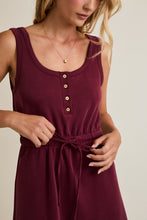 Load image into Gallery viewer, Gilli Wine Button Tank Dress
