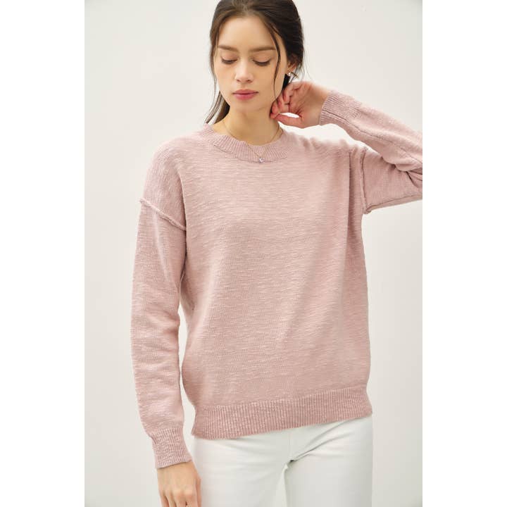 Rose Marled Cotton Sweater