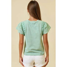 Load image into Gallery viewer, Mint Eyelet Sleeve Top
