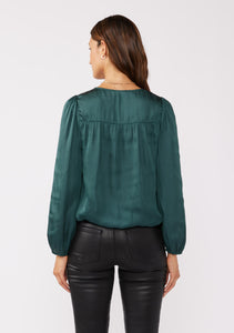 Teal Surplice Top