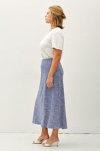 Load image into Gallery viewer, Be Cool Dusty Blue Floral Skirt - Plus
