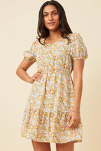 Load image into Gallery viewer, Yellow Floral Tiered Dress

