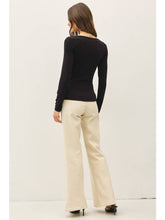 Load image into Gallery viewer, Black Shirred Modal Top

