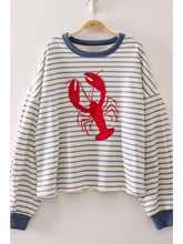 Load image into Gallery viewer, Blue Stripe Lobster Top
