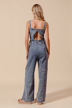Load image into Gallery viewer, So Me Denim Back Cutout Jumpsuit
