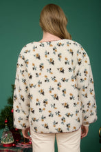 Load image into Gallery viewer, Ivory + Mustard Floral Sherpa Jacket
