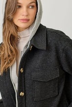 Load image into Gallery viewer, Charcoal Hoodie Long Jacket
