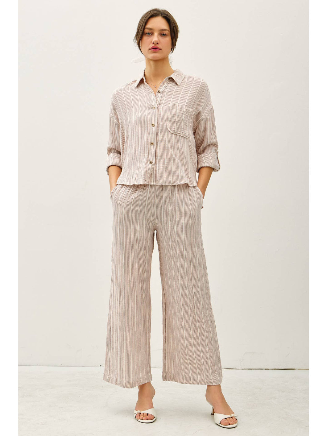 Amber Stripe Gauze Top