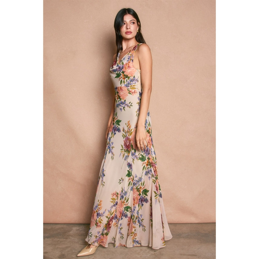 adorn maxi dress Dress Forum Delicate Affair Cowl Neck Godet Maxi Medium
