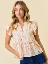 Load image into Gallery viewer, Cream Floral Babydoll Top
